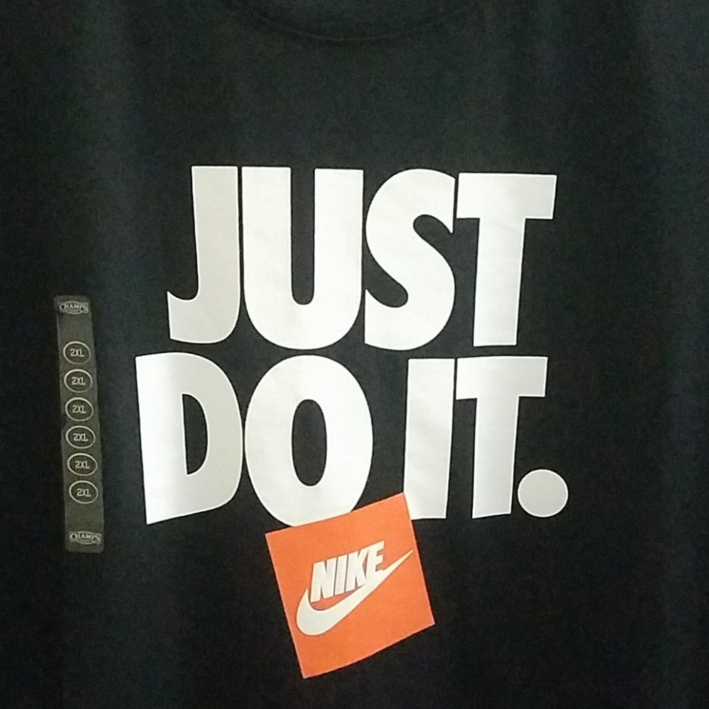 NWT Nike Black T-Shirt - "Just Do It"  LAST ONE! - Picture 2 of 3
